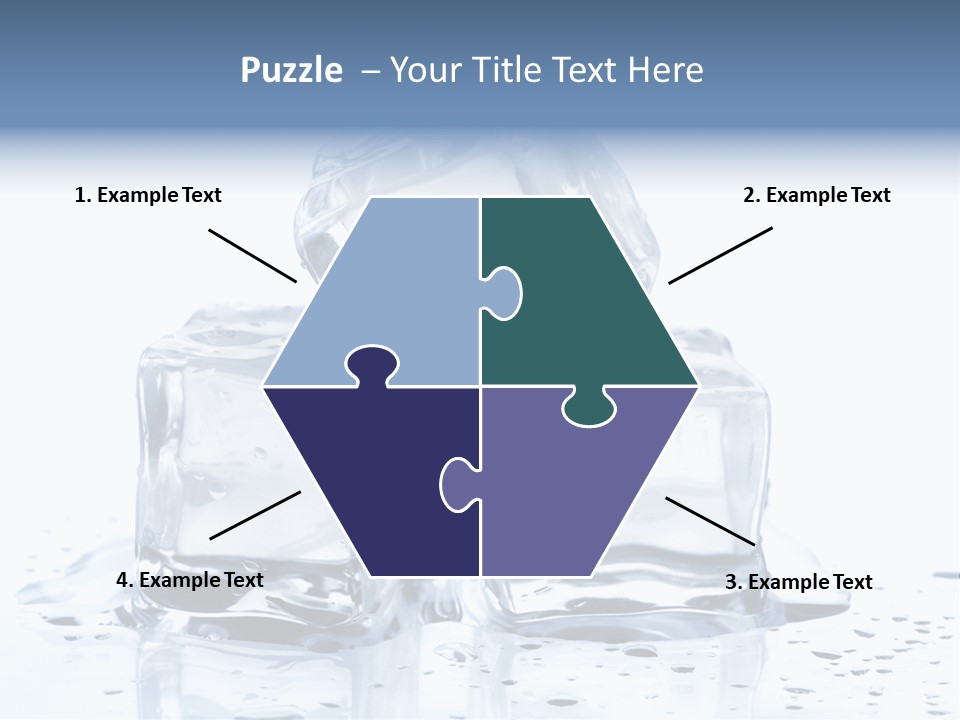 Three Ice Cubes On A Table With Water Droplets PowerPoint Template