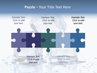 Three Ice Cubes On A Table With Water Droplets PowerPoint Template