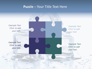 Three Ice Cubes On A Table With Water Droplets PowerPoint Template