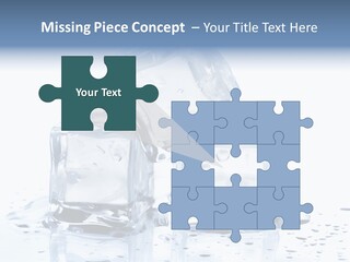 Three Ice Cubes On A Table With Water Droplets PowerPoint Template