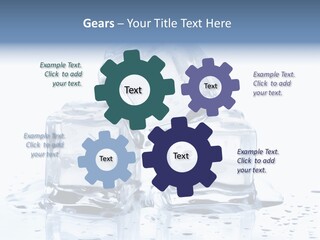 Three Ice Cubes On A Table With Water Droplets PowerPoint Template