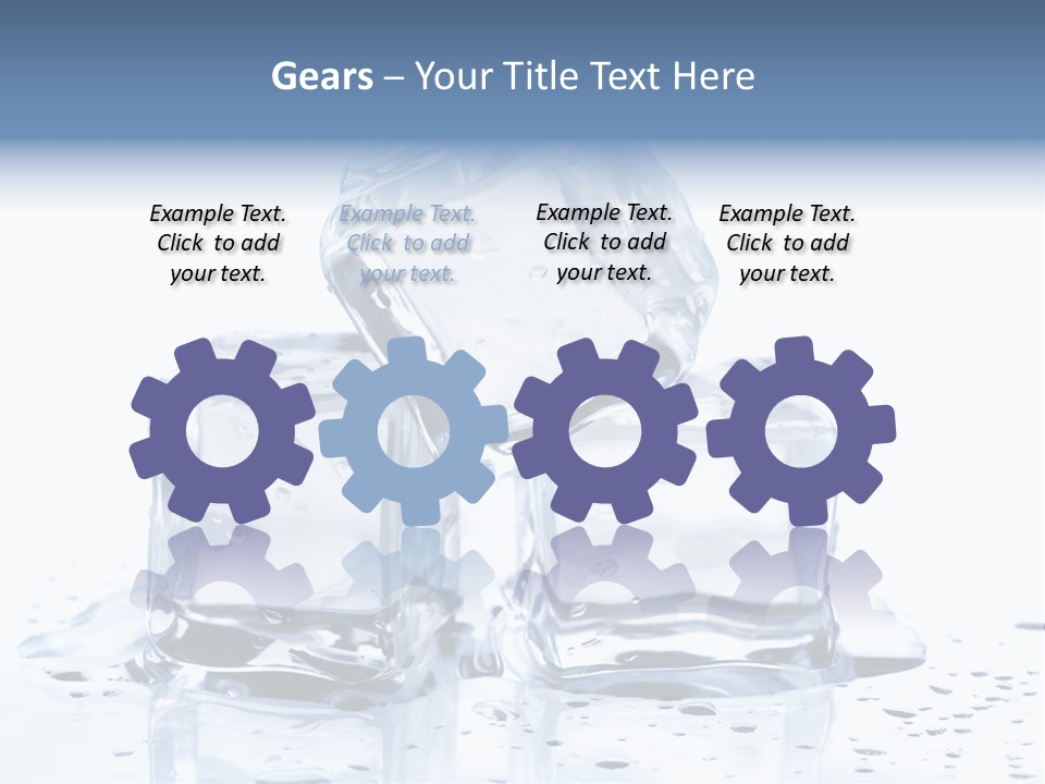 Three Ice Cubes On A Table With Water Droplets PowerPoint Template