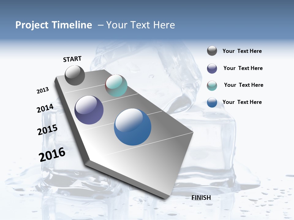 Three Ice Cubes On A Table With Water Droplets PowerPoint Template