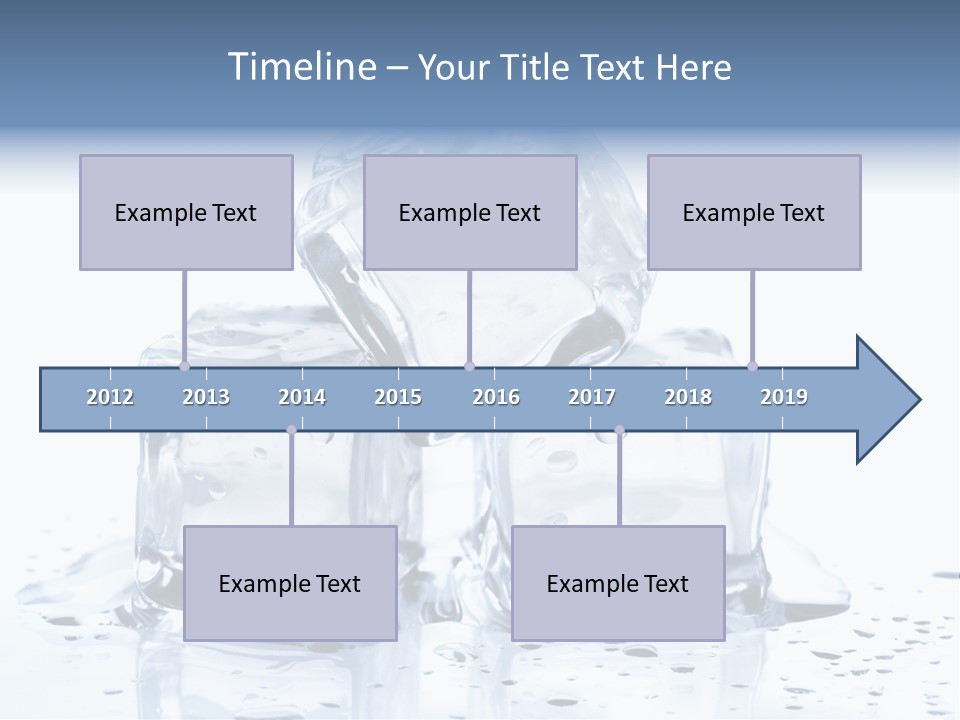 Three Ice Cubes On A Table With Water Droplets PowerPoint Template