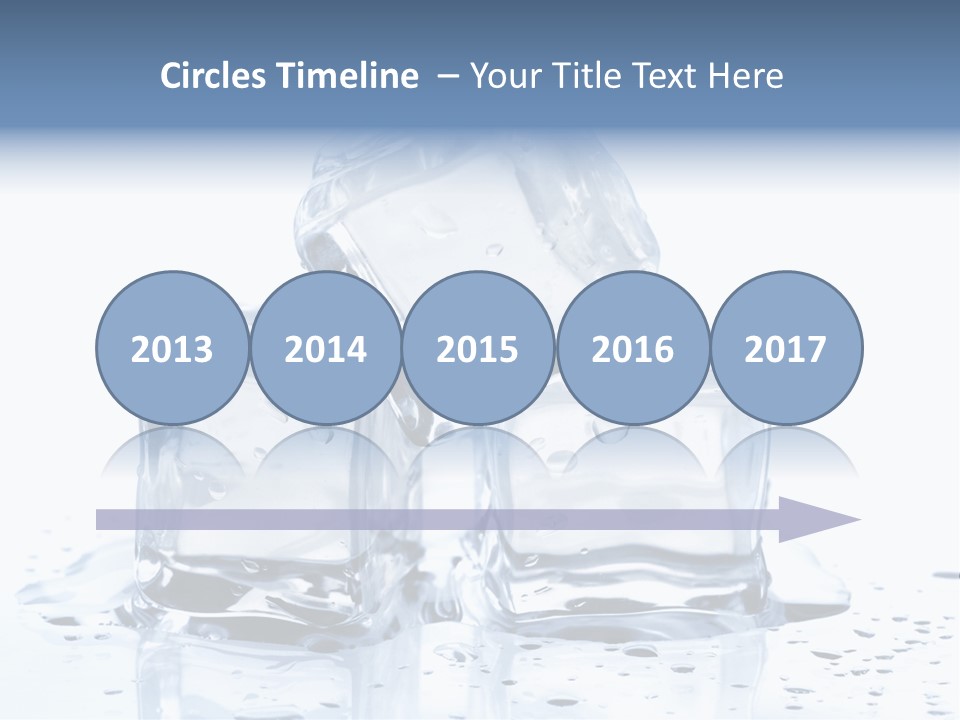 Three Ice Cubes On A Table With Water Droplets PowerPoint Template