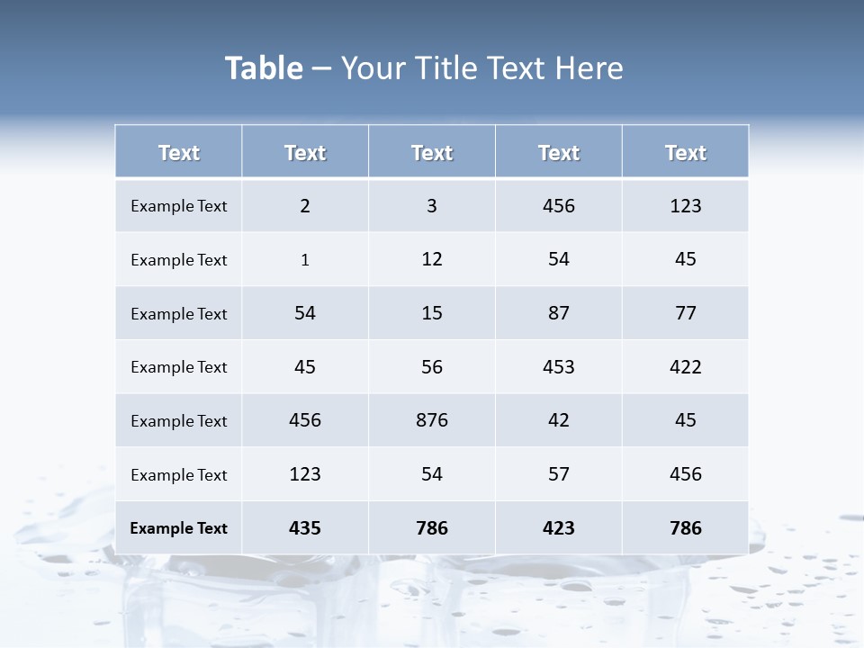 Three Ice Cubes On A Table With Water Droplets PowerPoint Template