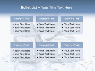Three Ice Cubes On A Table With Water Droplets PowerPoint Template
