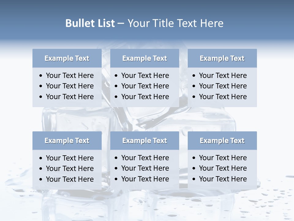 Three Ice Cubes On A Table With Water Droplets PowerPoint Template