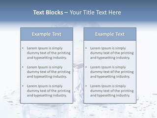 Three Ice Cubes On A Table With Water Droplets PowerPoint Template