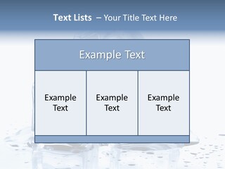 Three Ice Cubes On A Table With Water Droplets PowerPoint Template