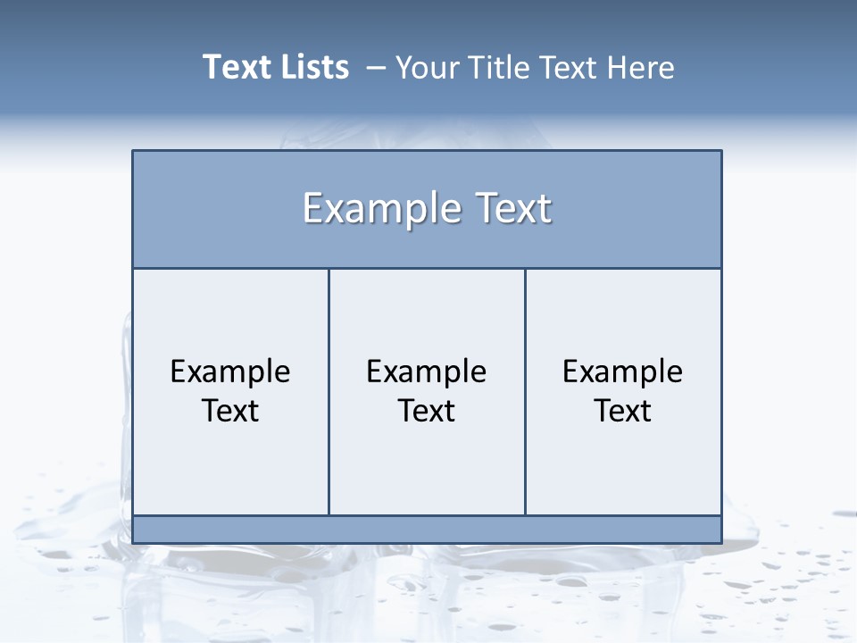 Three Ice Cubes On A Table With Water Droplets PowerPoint Template