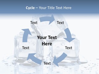 Three Ice Cubes On A Table With Water Droplets PowerPoint Template
