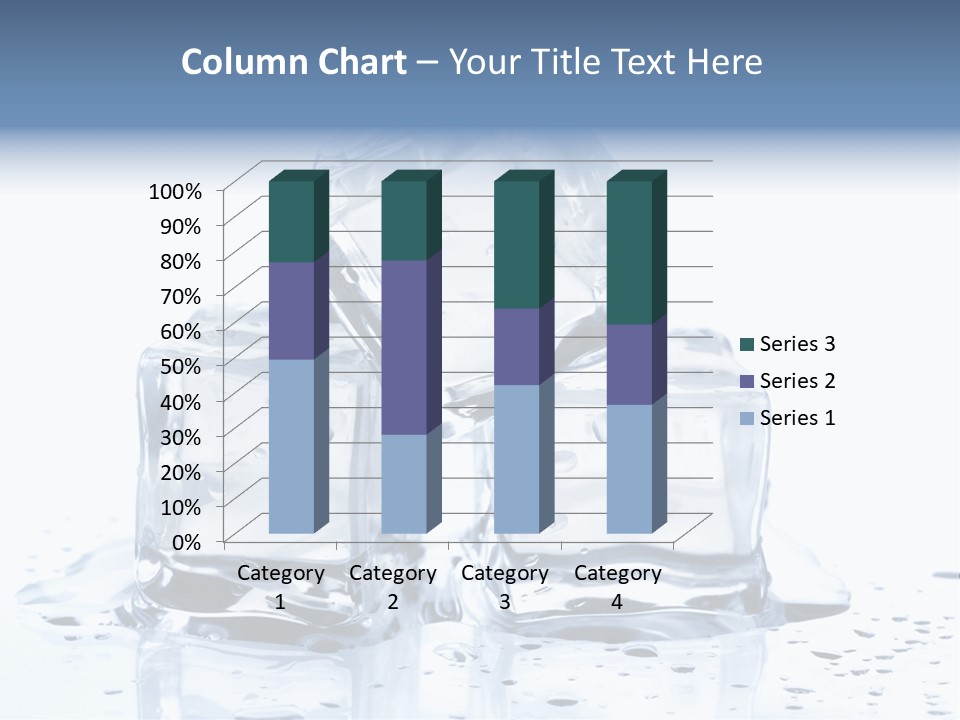Three Ice Cubes On A Table With Water Droplets PowerPoint Template