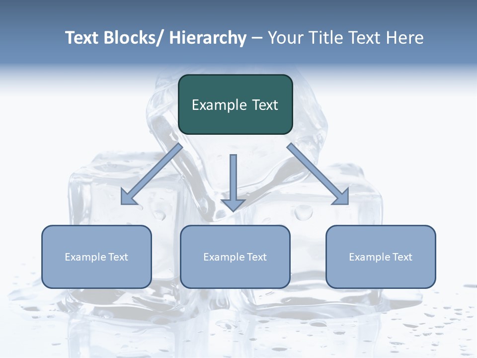 Three Ice Cubes On A Table With Water Droplets PowerPoint Template