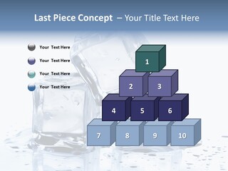 Three Ice Cubes On A Table With Water Droplets PowerPoint Template