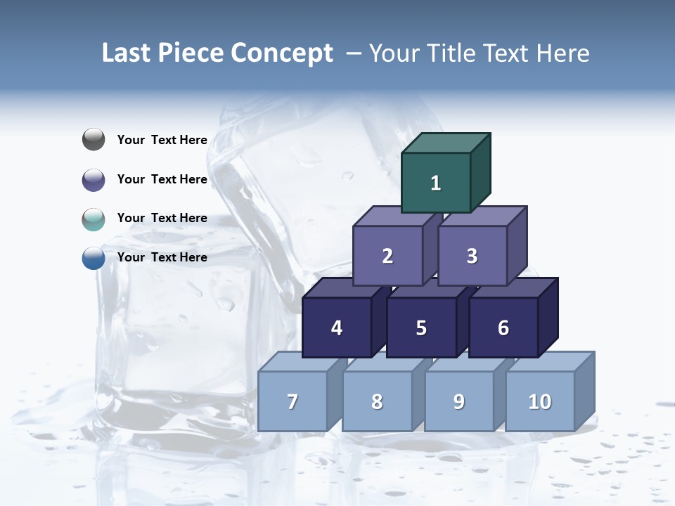 Three Ice Cubes On A Table With Water Droplets PowerPoint Template