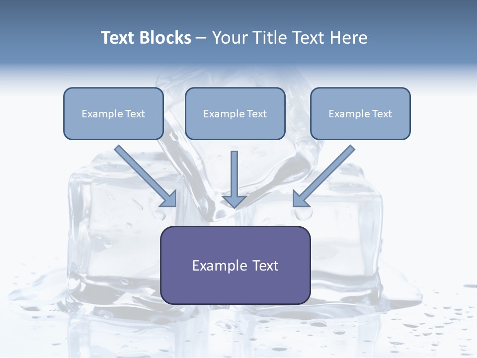 Three Ice Cubes On A Table With Water Droplets PowerPoint Template
