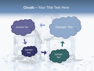 Three Ice Cubes On A Table With Water Droplets PowerPoint Template