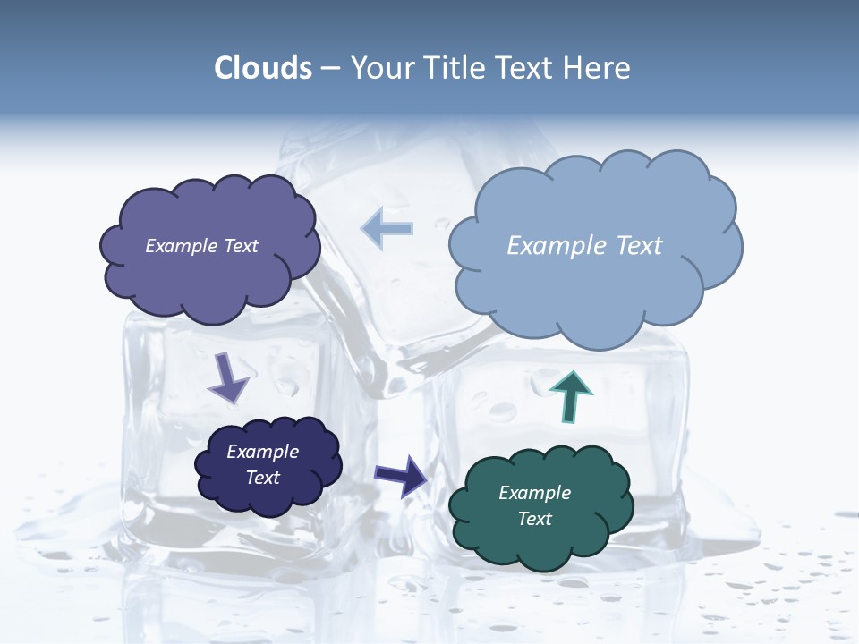 Three Ice Cubes On A Table With Water Droplets PowerPoint Template