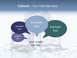 Three Ice Cubes On A Table With Water Droplets PowerPoint Template