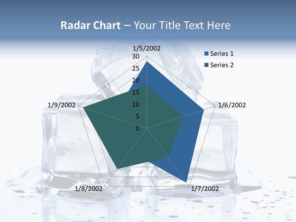 Three Ice Cubes On A Table With Water Droplets PowerPoint Template