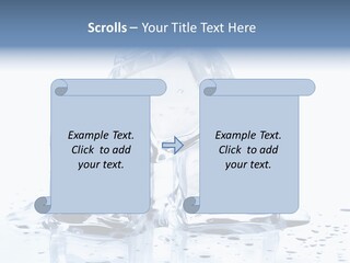 Three Ice Cubes On A Table With Water Droplets PowerPoint Template