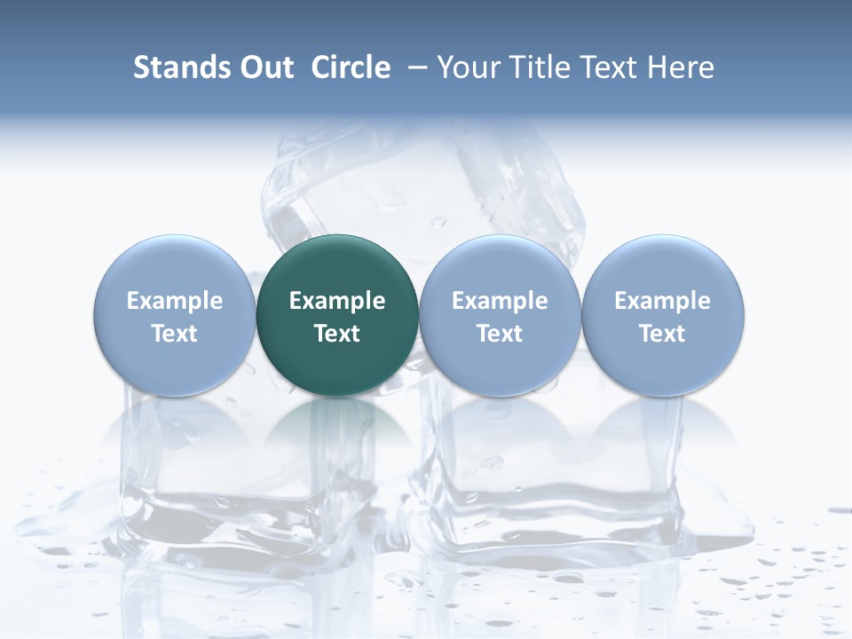 Three Ice Cubes On A Table With Water Droplets PowerPoint Template
