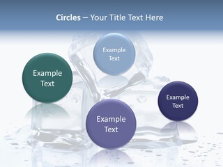 Three Ice Cubes On A Table With Water Droplets PowerPoint Template