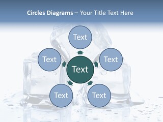 Three Ice Cubes On A Table With Water Droplets PowerPoint Template