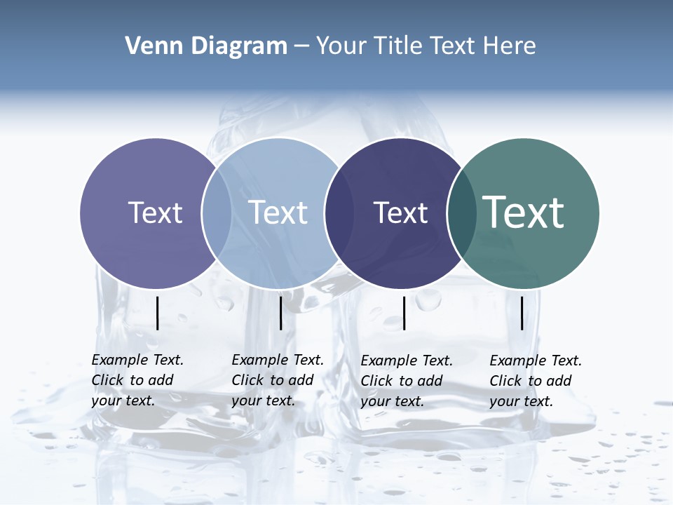 Three Ice Cubes On A Table With Water Droplets PowerPoint Template