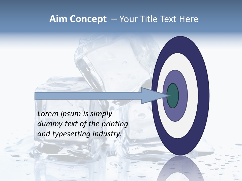 Three Ice Cubes On A Table With Water Droplets PowerPoint Template