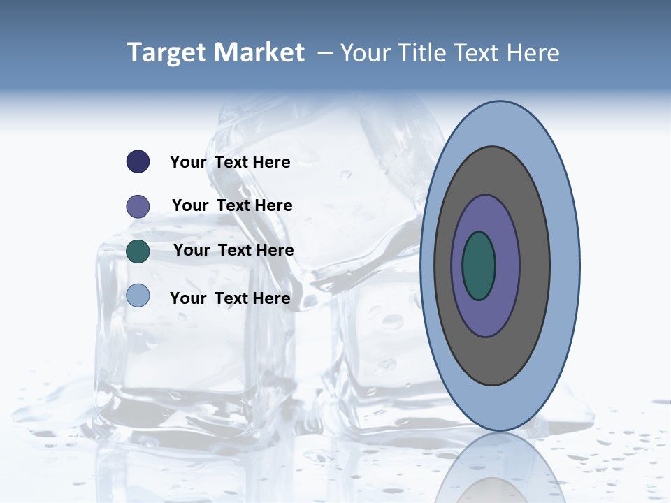 Three Ice Cubes On A Table With Water Droplets PowerPoint Template