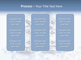 Three Ice Cubes On A Table With Water Droplets PowerPoint Template