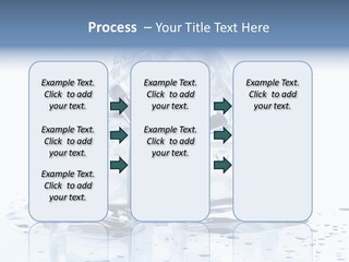 Three Ice Cubes On A Table With Water Droplets PowerPoint Template