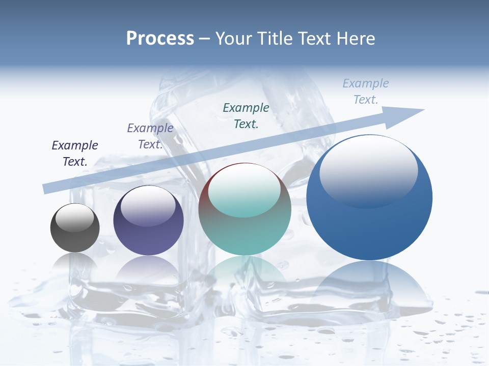 Three Ice Cubes On A Table With Water Droplets PowerPoint Template