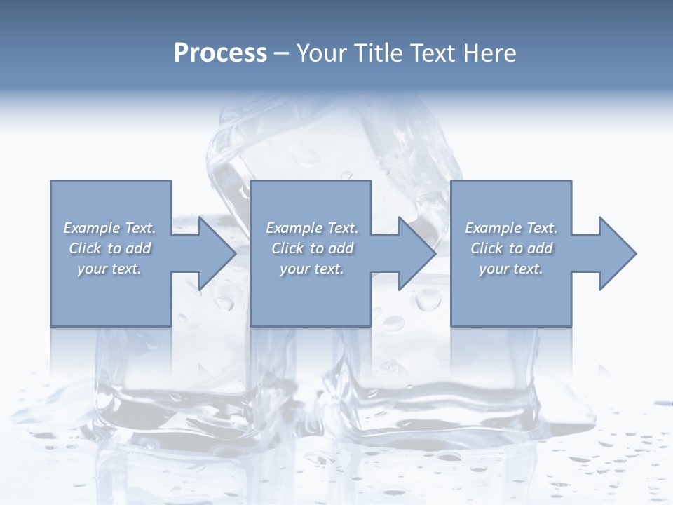 Three Ice Cubes On A Table With Water Droplets PowerPoint Template