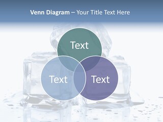 Three Ice Cubes On A Table With Water Droplets PowerPoint Template