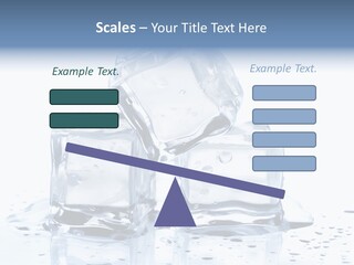 Three Ice Cubes On A Table With Water Droplets PowerPoint Template