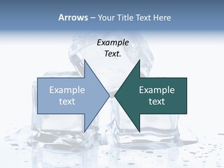 Three Ice Cubes On A Table With Water Droplets PowerPoint Template