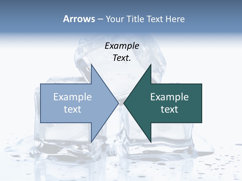 Three Ice Cubes On A Table With Water Droplets PowerPoint Template