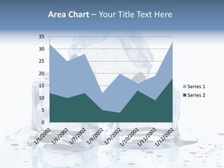 Three Ice Cubes On A Table With Water Droplets PowerPoint Template