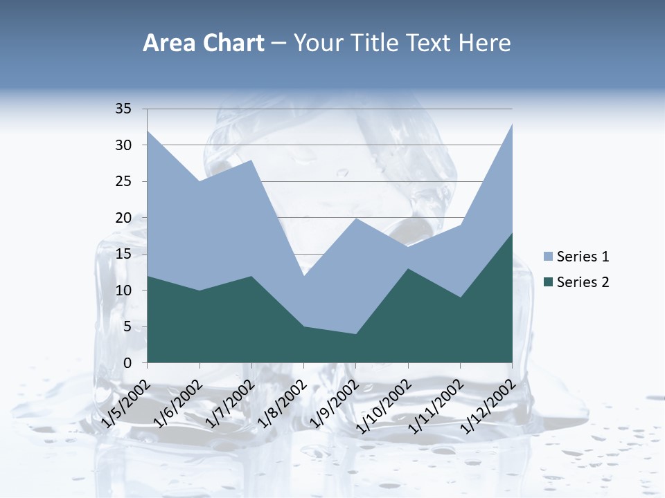 Three Ice Cubes On A Table With Water Droplets PowerPoint Template
