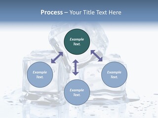 Three Ice Cubes On A Table With Water Droplets PowerPoint Template