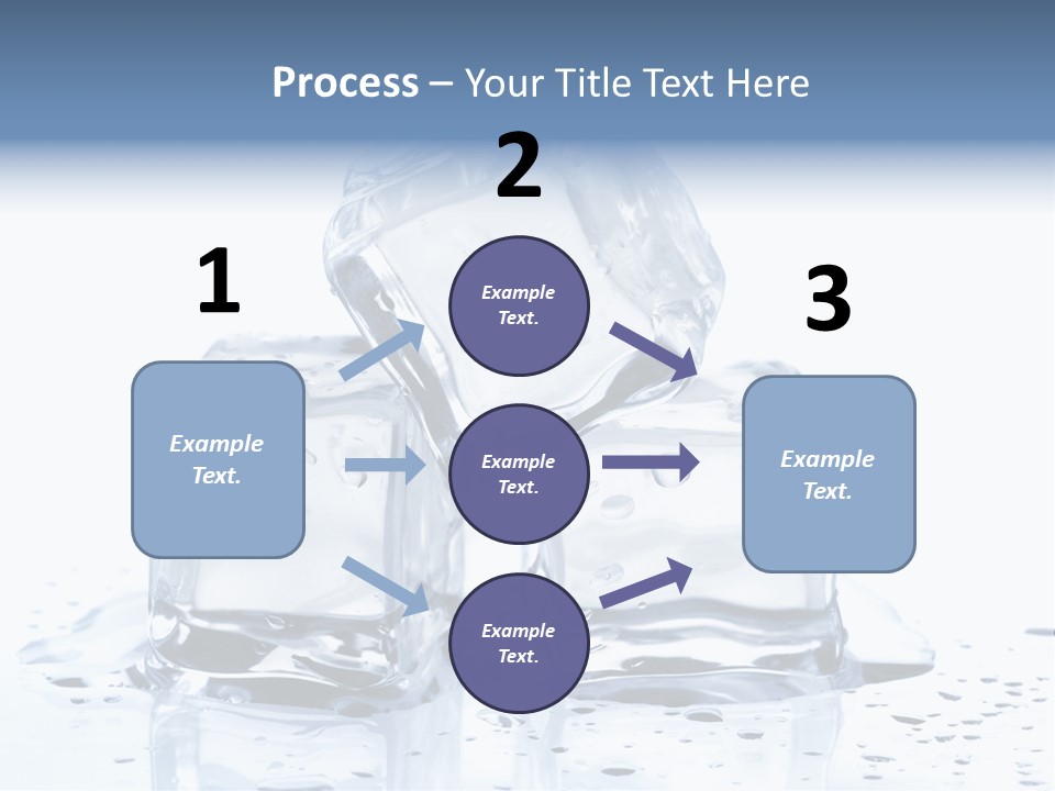 Three Ice Cubes On A Table With Water Droplets PowerPoint Template