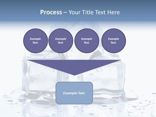 Three Ice Cubes On A Table With Water Droplets PowerPoint Template