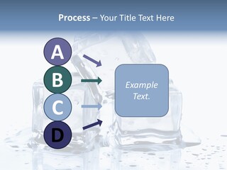 Three Ice Cubes On A Table With Water Droplets PowerPoint Template