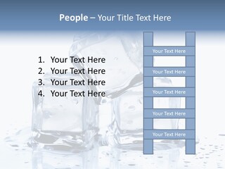 Three Ice Cubes On A Table With Water Droplets PowerPoint Template