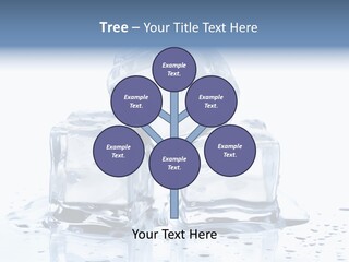 Three Ice Cubes On A Table With Water Droplets PowerPoint Template