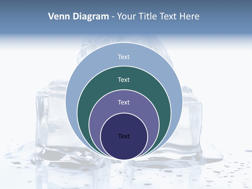 Three Ice Cubes On A Table With Water Droplets PowerPoint Template