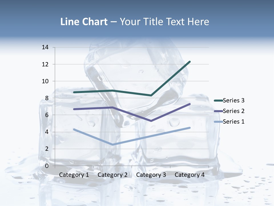 Three Ice Cubes On A Table With Water Droplets PowerPoint Template